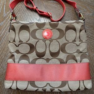 🛍Authentic COACH Signature Jacquard Stripe Crossbody/Messenger Bag🛍